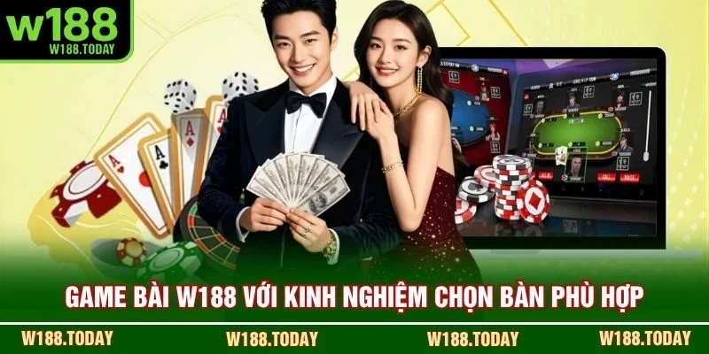 Game bài W188 với kinh nghiệm chọn bàn phù hợp